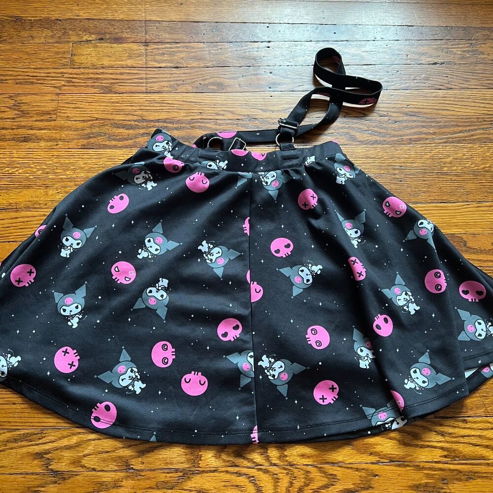 Hot Topic Kuromi Skirt Suspenders Women's M Sanrio Goth Anime Skater Dress - Picture 5 of 8